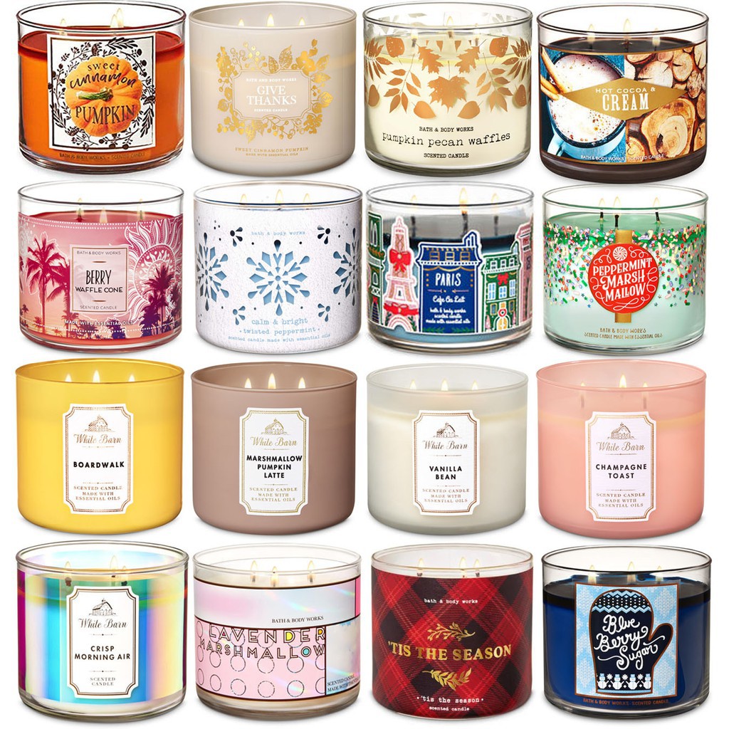 Bath & Body Works Scented 3 Wick Candle 411g (14.5 Oz) เทียนหอม Bath ...