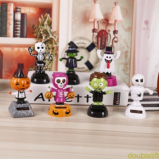 [double]Solar Powered Dancing Halloween Pumpkin Doll Toy Office Desk Car Cartoon Decoration