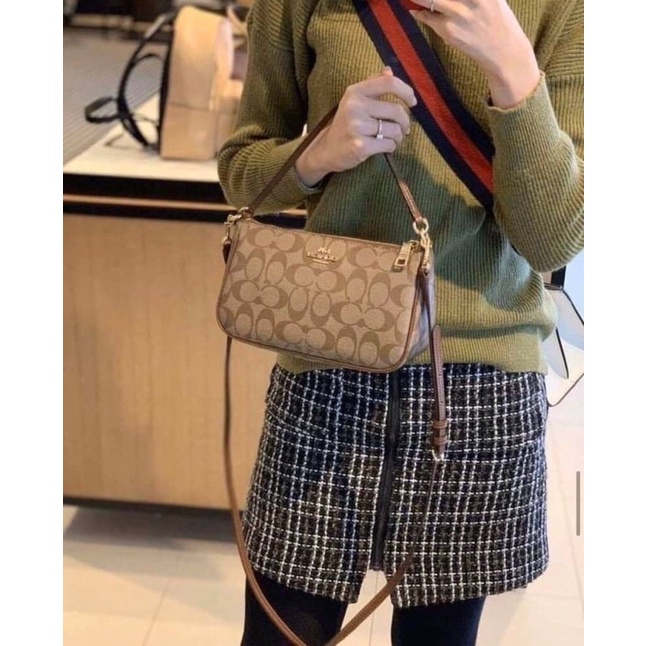 Coach Messico Top Handle Pouch In Signature Coated Canvas | Shopee Thailand