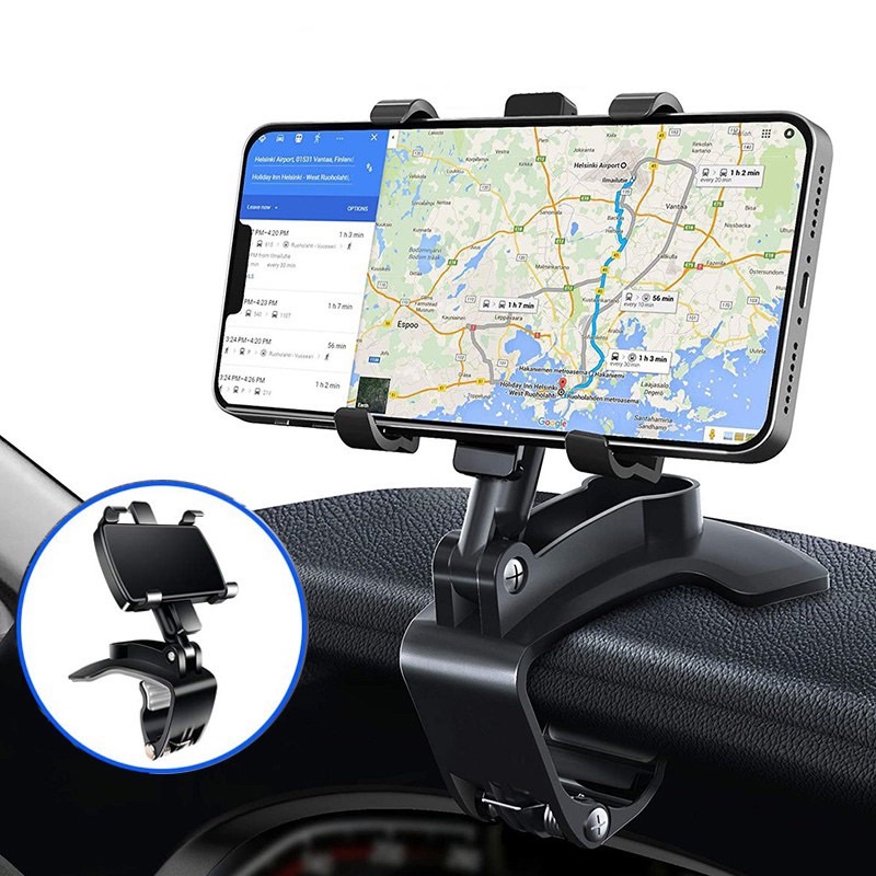 ภาพหน้าปกสินค้าที่วางโทรศัพท์ในรถยนต์แบบหมุนได้ 360 ที่ยึดโทรศัพท์มือถือในแผงควบคุมรถที่ยึดคลิปขาตั้ง GPS BY20