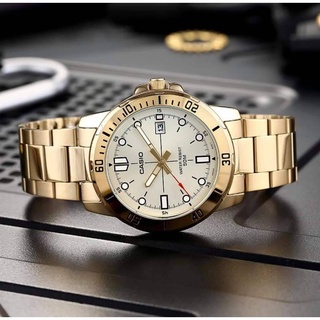 สินค้า (แท้ 100%) นาฬิกา Casio รุ่น MTP-VD01G-9EV นาฬิกาผู้ชายสายแสตนเลสสีทอง หน้าปัดทอง แท้ 100% รับประกันศูนย์ CMG1 ปีเต็ม