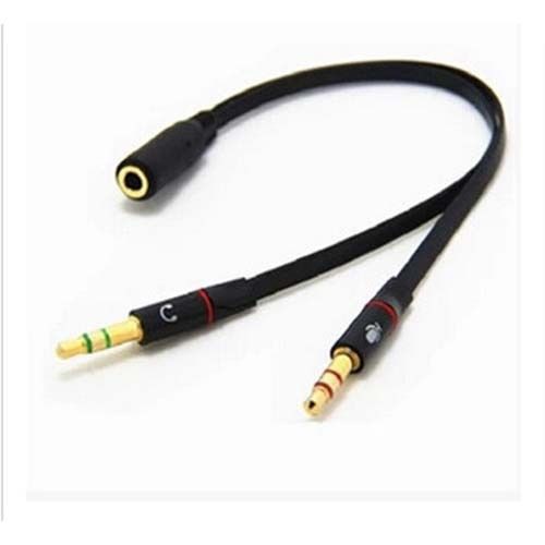 ภาพหน้าปกสินค้าHeadphone Mic Audio Y Splitter Cable Female To Dual Male Adapter Converter Durable Convenient Practical Black จากร้าน j101_ บน Shopee