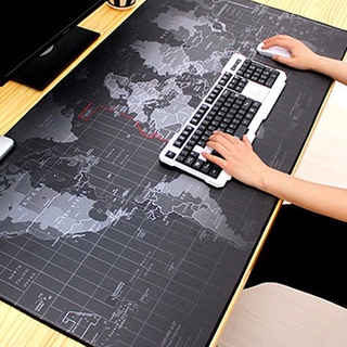 New Alitech World Map แผ่นรองเมาส์ เกมมิ่ง ขนาดใหญ่ 80 x30 CM แผ่นรองเมาส์ คีย์บอร์ด เกมเมอร์ ลายแผนที่โลก สีดำ