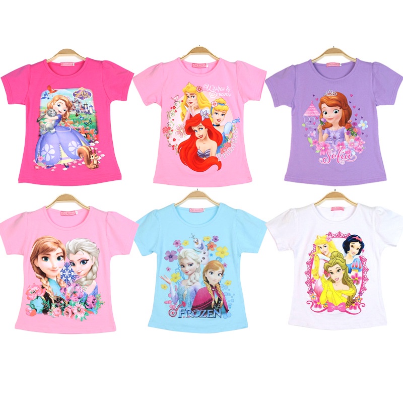 เสื้อยืดแขนสั้น-ผ้าตาข่าย-พิมพ์ลาย-disney-princess-mermaid-น่ารัก-แบบสร้างสรรค์-สําหรับเด็กผู้หญิง