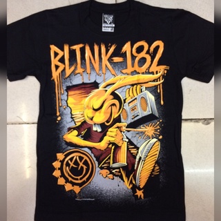 เสื้อยืดสําหรับผู้ชาย❦I.Rock Band Blink 182 เสื้อยืดสีดําสําหรับผู้ชาย/เสื้อยืดสําหรับผู้หญิง G]p