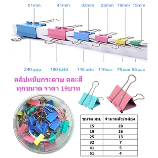 ภาพหน้าปกสินค้า*มีหลายขนาด* ตัวหนีบกระดาษคละสี คลิปหนีบกระดาษ เหล็กหนีบกระดาษ ที่หนีบกระดาษ ซึ่งคุณอาจชอบราคาและรีวิวของสินค้านี้