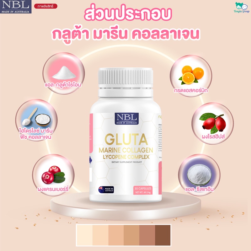 ส่งฟรี-nbl-gluta-กูลต้า-nbl-brc-เร่งผิวขาวกระจ่างใส-ไร้สิว-ลดสิว-ลดรอยสิว-ลดฝ้ากระ-จุดด่างดำ-นำเข้าจากออสเตรเรีย