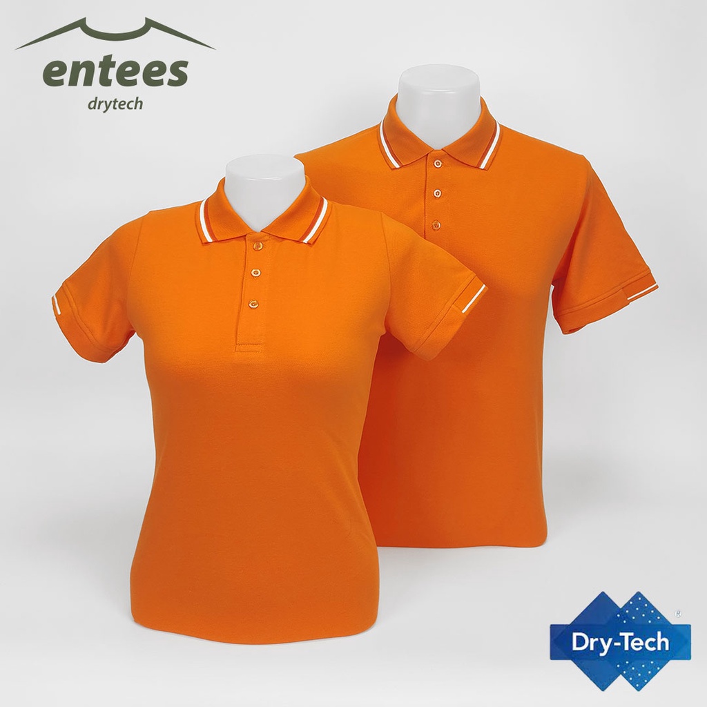 เสื้อโปโล-drytech-x4-สีส้ม-ปกริ้วสีขาว-ส้มเข้ม