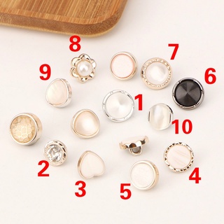 กระดุมติดเสื้อ รูปหัวใจ และดอกไม้ Diy จํานวน 5 ชิ้น