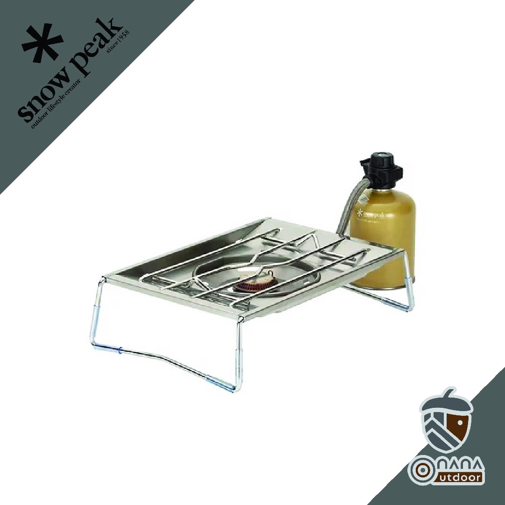 Fornello A Gas Snow Peak GS-450R Piatto – Camping, Acciaio Inox, Made In Japan