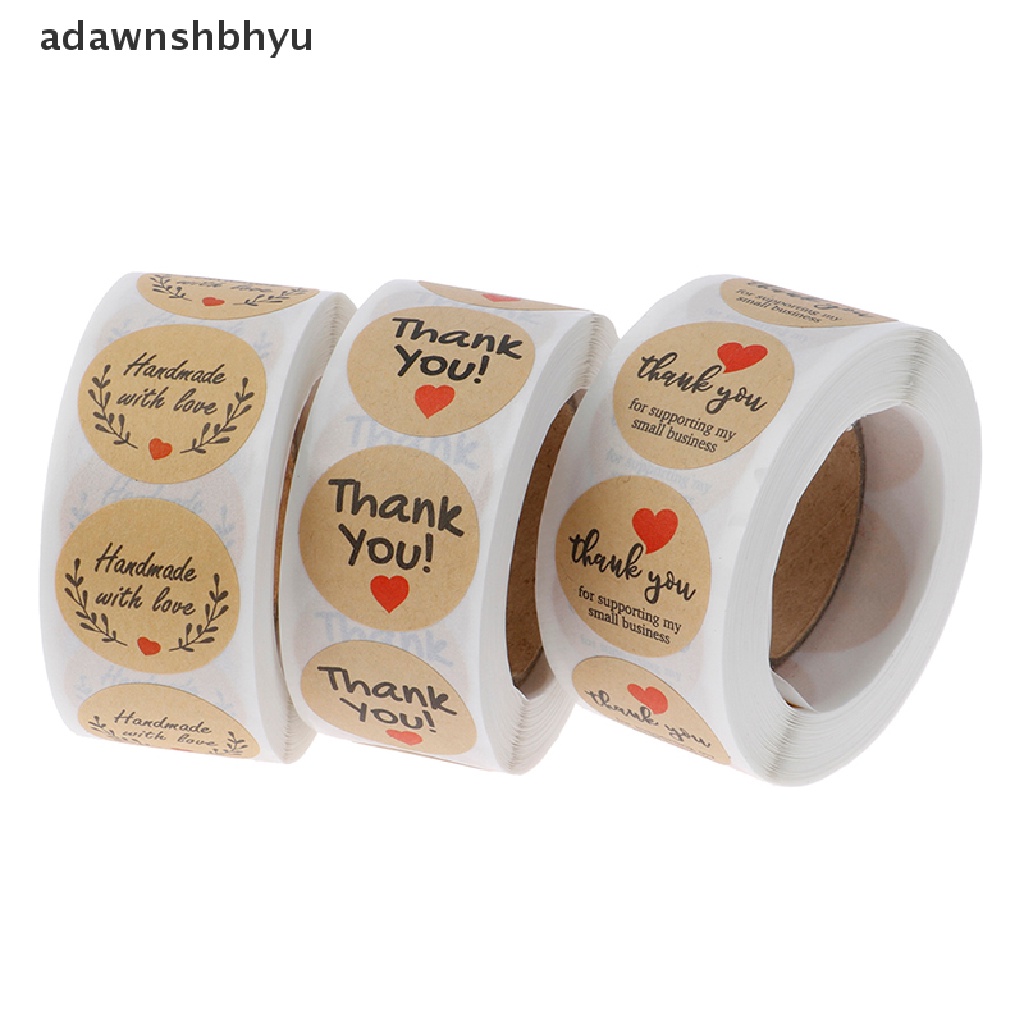 adawnshbhyu-สติกเกอร์ฉลาก-thank-you-ทรงกลม-สําหรับตกแต่ง-500-ชิ้น