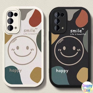 เคสโทรศัพท์มือถือแบบนิ่ม ลายหน้ายิ้ม สีดํา ขาว สําหรับ OPPO A98 A96 A95 A76 A74 A57 A55 A54 A53 A38 A33 A94 A93 A92 A91 A78 A77S A52 A31 A17 A16K A15S