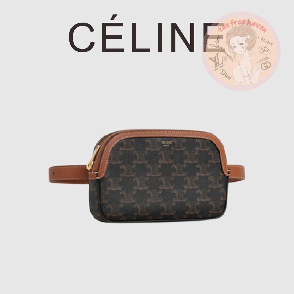 shopee-ลดกระหน่ำ-ของแท้-100-celine-brand-new-small-logo-printed-waist-bag