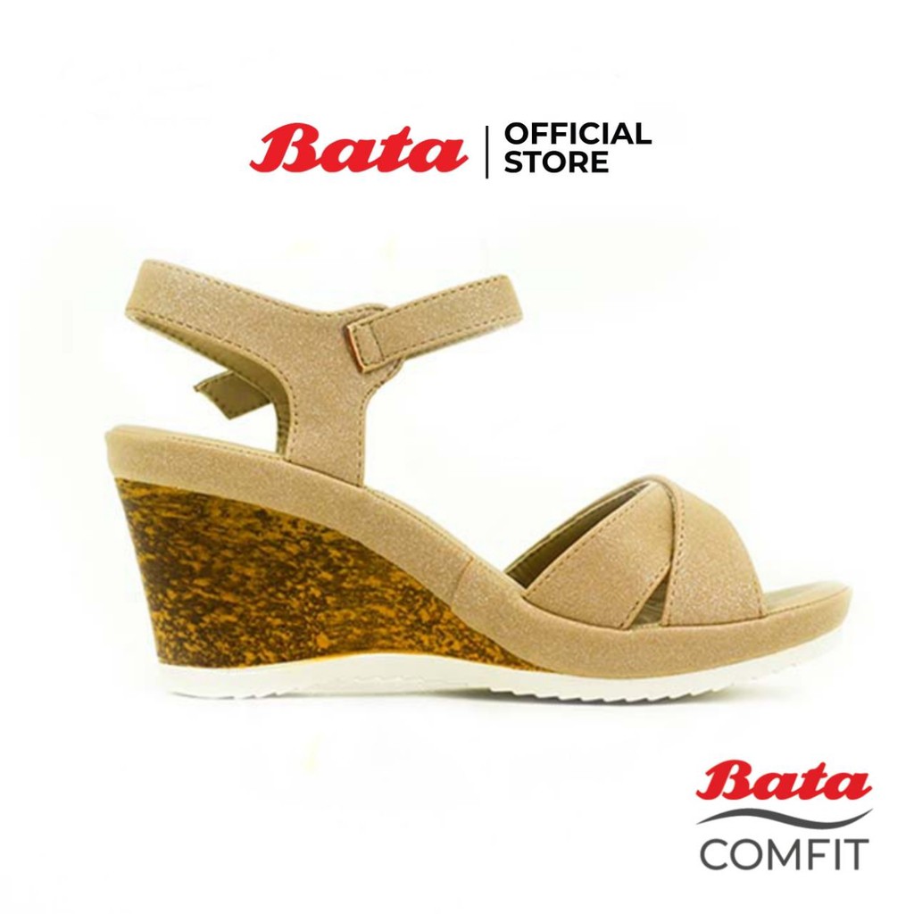 bata-comfit-รองเท้าส้นสูง-wedge-sandal-แบบสวม-รัดส้น-สีเทา-รหัส-7612355-สีเบจ-รหัส-7618355