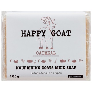 Happy Goat Soap สบู่ก้อนอาบน้ำ กลิ่น OATMEAL สูตรอ่อนโยนด้วยส่วผสมจากธรรมชาติ นำเข้าจาก Auatralia