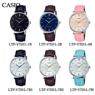 สินค้า Casio นาฬิกาข้อมือผู้หญิง สายหนัง รุ่น LTP-VT01L,LTP-VT01L-1B,LTP-VT01L-2B,LTP-VT01L-4B,LTP-VT01L-7B1,LTP-VT01L-7B2
