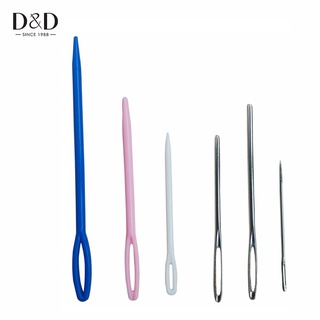 เข็มถักนิตติ้ง พลาสติก และเหล็ก หลากสี 6 ชิ้น DIY