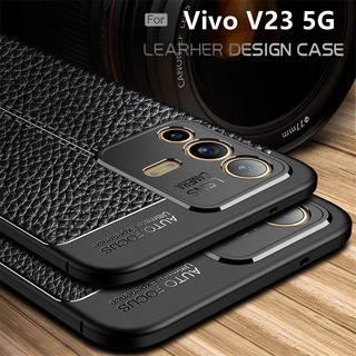 เคสโทรศัพท์มือถือหนัง ซิลิโคน ยาง ทนทาน สไตล์ธุรกิจ สําหรับ Vivo V23 5G Pro V23Pro 5G