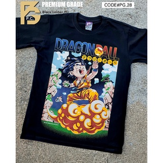 เสื้อยืดผ้าฝ้ายPG 28 Dragon Ball T-shirt เสื้อยืด เสื้อดำ movie สกรีนแน่น ไม่หลุดร่อน ผ้าหนานุ่ม ไม่หดไม่ย้วย Black Timb