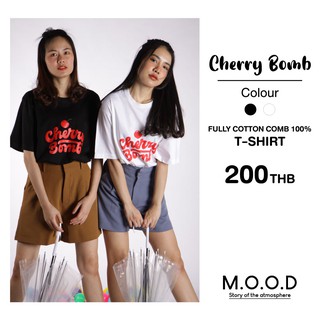 เสื้อยืด Cotton Comb Cherry Bomb MOOD Oversize T-Shirt