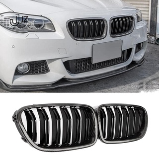 กระจังหน้ารถยนต์ คาร์บอนไฟเบอร์ เคลือบเงา สําหรับ BMW 5 Series F10 F11 M5 2010-2016