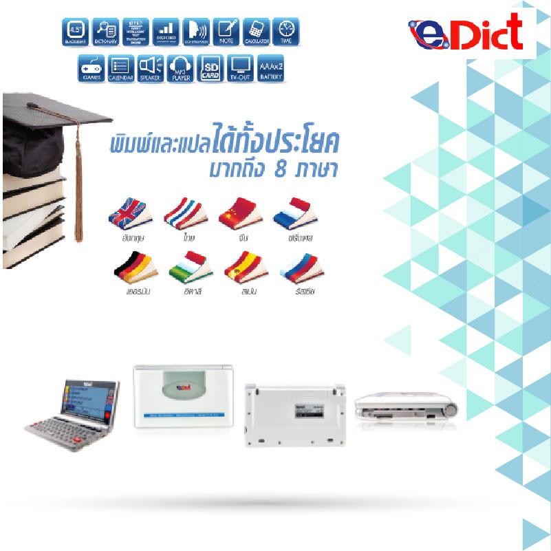 ภาพหน้าปกสินค้าE-Dict เครื่องแปลภาษา รุ่น ED-801V4 (White) จากร้าน thaiwayproducts บน Shopee