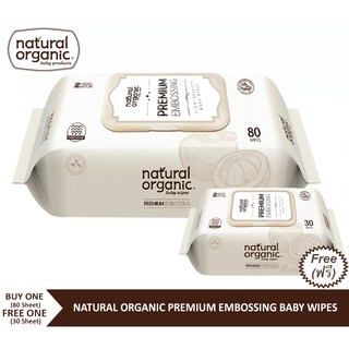 ภาพหน้าปกสินค้าNatural Organic, Premium Embossing Baby Wipe (Cap Type, 80 Sheet) ทิชชูเปียกออแกนิค เนเชอรัลออแกนิค รุ่นพรีเมียม แผ่นนูน ที่เกี่ยวข้อง