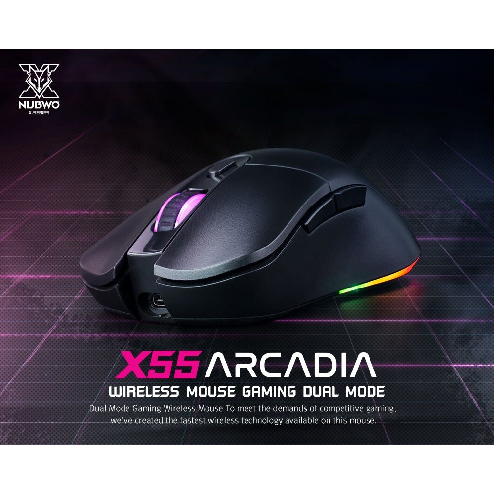 เมาส์เกมมิ่ง-ไร้สาย-nubwo-arcadia-x55-wireless-amp-wired-macro-มีไฟ-rgb