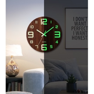 ภาพหน้าปกสินค้านาฬิกาแขวนผนังไม้ เรืองแสงได้แม้ในที่มืด ดูเวลาชัดเจน นาฬิกา clock นาฬิกาเงียบ12นิ้ว ที่เกี่ยวข้อง