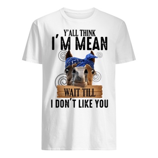 เสื้อยืดโอเวอร์ไซส์Yall Think IM Mean Wait Till I Dont Like You Gildan เสื้อยืด สําหรับทุกเพศS-3XL