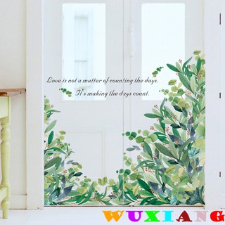 【wuxiang】สติกเกอร์ใบไม้สีเขียว ขนาดเล็ก สําหรับตกแต่งผนังห้องนอน ห้องนั่งเล่น