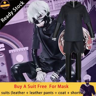 สินค้า kaneki ken kaneziki ชุดคอสเพลย์วิกผม okyo Ghoul  Combats Full Set of Suit Wig Zipper Mask  ACGN Acting