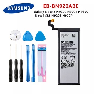 แบตSAMSUNG EB-BN920ABE แบตเตอรี่3000MAh Samsung Galaxy หมายเหตุ5 N9200 N920T Note5 SM-N9208โทรศัพท์มือถือ + เครื่องมือ