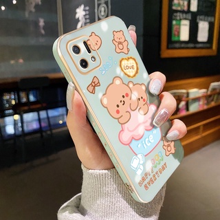 สําหรับ OPPO A16K เคสชุบ ดีไซน์ใหม่ ใส ลายหมี เคสด้านหลัง แบบเต็ม ป้องกันกล้อง เคสนิ่ม