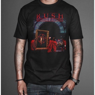 เสื้อยืด พิมพ์ลายอัลบั้มวงร็อควงร็อค RUSH MOVING PICTURESS-5XL