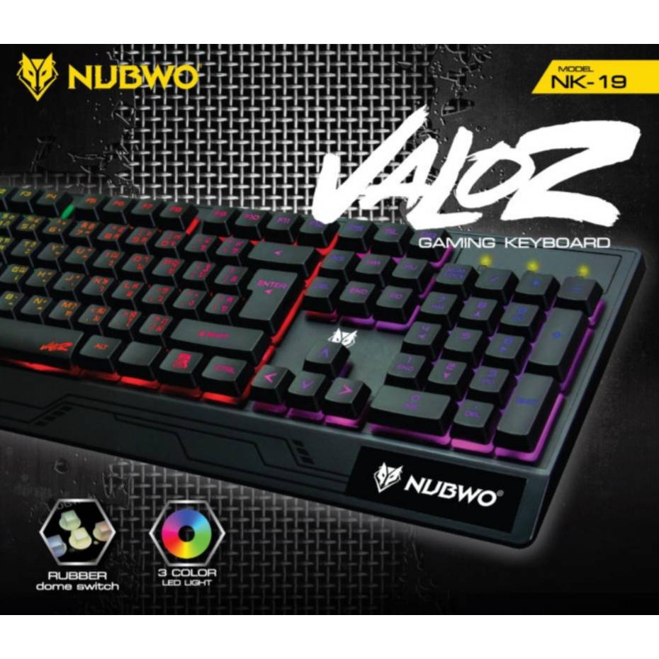 ภาพหน้าปกสินค้าNubwo Gaming คีบอร์ดมีไฟ Rainbow KEYBOARD NUBWO NK-19 Valo/nk36 /Razeak KG-8702/RK-8165 จากร้าน prapakorn บน Shopee