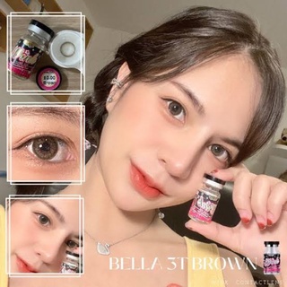 ✨Bella3tone brown (Wink lens) ขนาดตาโต Big ☀️กรองแสง uv (บิ๊กอาย คอนแทคเลนส์ Bigeye) b1