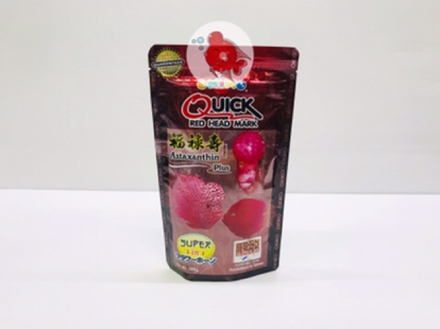 อาหารปลา-ควิกเรด-quick-red-100กรัม-สำหรับปลาหมอสี-ปลานกแก้ว-และปลาที่ต้องการเร่งสีสันสวยงาม