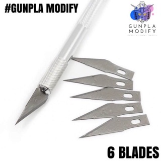 สินค้า Modeler Knife มีดสำหรับงานโมเดล ด้ามจับอลูมิเนียม 6 ใบมีด