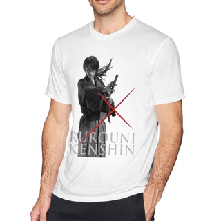เสื้อคู่ - ❤ ร้อน /YAOTING Rurouni Kenshin ภาพยนตร์ผู้ชาย Battousai ผู้ชายกีฬาเสื้อยืดผ้าฝ้ายลําลอง