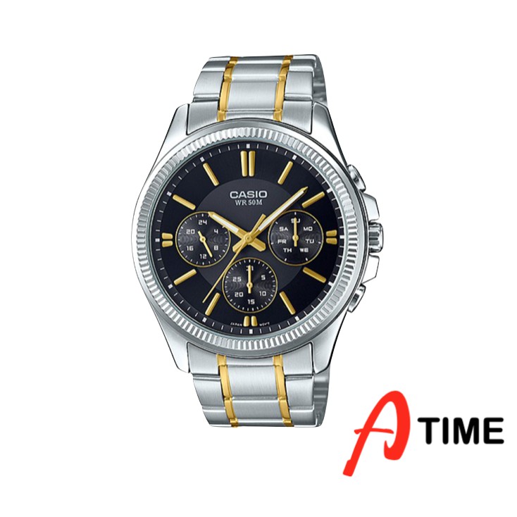 ของแท้ CASIO นาฬิกาคาสิโอ ผู้ชาย รุ่น MTP-1375 Atime นาฬิกาข้อ