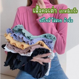 เสื้อคอเต่าแขนยาว ผ้านุ่ม ผ้านิ่ม เสื้อกันหนาว ผ้ายืด Y0001