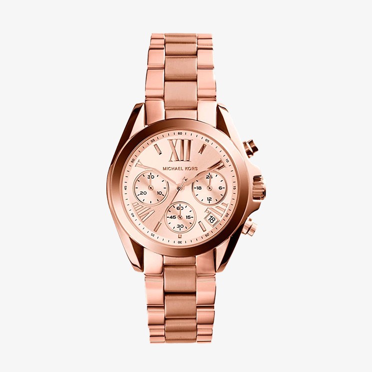 ภาพหน้าปกสินค้าMICHAEL KORS นาฬิกาข้อมือผู้หญิง รุ่น MK5799 Mini Bradshaw Chronograph - Rose Gold