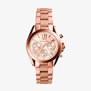 ราคาMICHAEL KORS นาฬิกาข้อมือผู้หญิง รุ่น MK5799 Mini Bradshaw Chronograph - Rose Gold