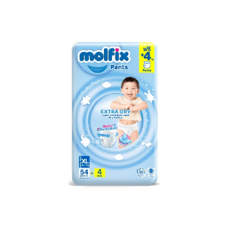 โปรโมชั่น : Molfix ผ้าอ้อมเด็กโมลฟิกซ์ เอ็กซ์ตร้า ดราย แพ้นส์ XL 54 ชิ้น