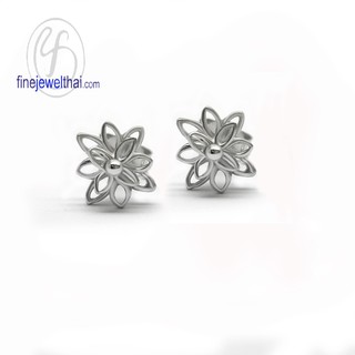Finejewelthai ต่างหูดอกไม้-ต่างหูเงิน-เงินแท้ 925-ออกแบบพิเศษ-Silver-Design-Earring - E107500