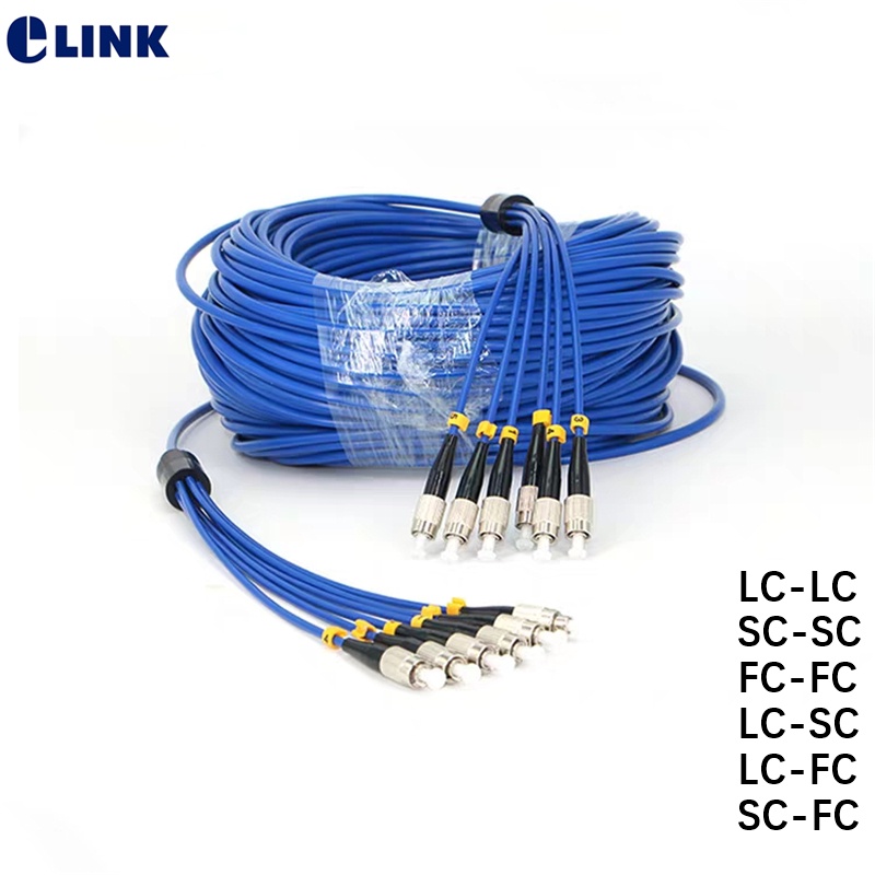 30mtr 6 core Armored fiber patchcords SC LC FC ST UPC APC Singlemode 6 ...