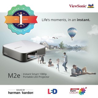 สินค้า [ผ่อน 0%10เดือน] Viewsonic M2e Full HD 1080p Smart Portable LED Projector with Harman Kardon® Speakers