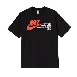 [S-5XL] ใหม่ มีสไตล์ สะดวกสบาย เสื้อยืด พิมพ์ลาย STUSSY &amp; NIKE BEACH CREW