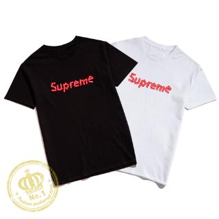 เสื้อยืดอินเทรนด์ผู้ชายอินเทรนด์ผู้หญิงเสื้อยืดคอกลมพิมพ์ลาย supreme สไตล์เรียบง่ายสําหรับผู้ใหญ่S-3XL